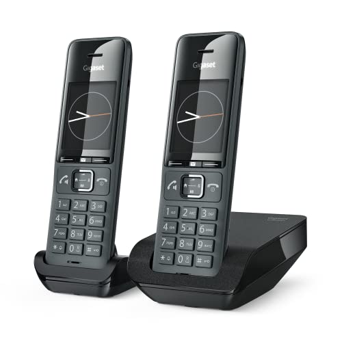 Gigaset COMFORT 520 Duo - 2 Telefoni cordless - Qualità audio brillante anche in vivavoce - Black list per le chiamate indesiderate- Rubrica con 200 contatti, Novità giugno 2022, nero titanio