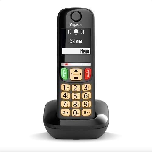 Gigaset E275 Il nuovo telefono cordless dai tasti grandi, numeri grandi e suonerie forti. Nero, Italia
