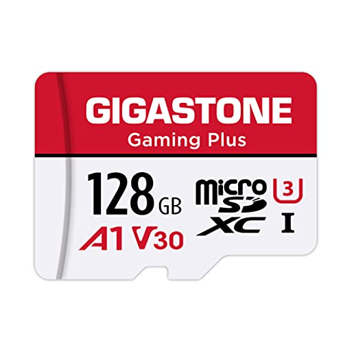 Gigastone Micro SD 128 GB, Gaming Plus, Specialmente per Nintendo Switch Gopro Fotocamere Videocamera Tablet, Velocità Fino a 100 50 MB Sec (R W) + Adattatore Scheda SD, UHS-I A1 U3 V30 MicroSDXC