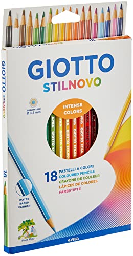 Giotto Stilnovo Astuccio Da 18 Matite A Pastello Colorate, 3.3 Mm, Multicolore, ‎1 X 13 X 21.5 Cm