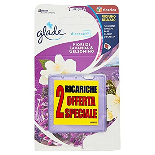 Glade Discreet, Deodorante per Ambienti, Doppia Ricarica, Fragranza Fiori di Lavanda e Gelsomino