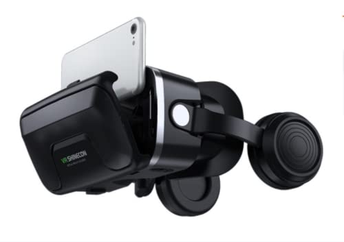 GLRTORE Occhiali VR con Realtà Virtuale 3D Protezione Occhi HD Giochi Video Regolabile Cuffie Compatibile Cellulari 4.5-7 Pollici
