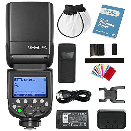 Godox V860III-C TTL Flash Fotocamera 2.4G GN60 HSS 1   8000s 5300K Speedlite con Luce Pilota a LED per Canon (V860IIIC)