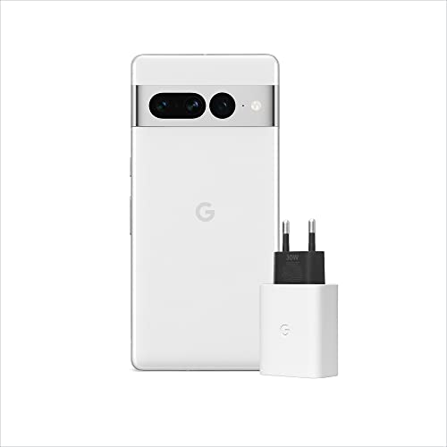 Google Pixel 7 Pro - Smartphone 5G Android sbloccato con teleobiettivo, grandangolo e batteria che dura 24 ore, 128 GB, Bianco ghiaccio con Caricatore 30 W USB-C