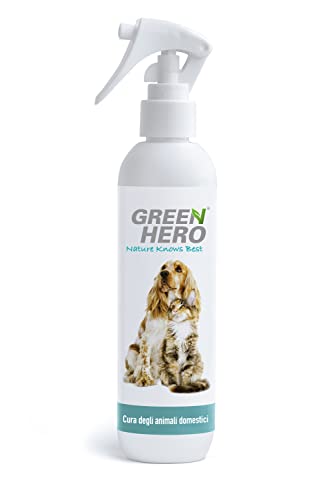 Green Hero Cura degli animali domestici, 250 ml, nutre la pelle in caso di prurito, acari, funghi, irritazioni, pidocchi e supporta il processo di rigenerazione per cani e gatti