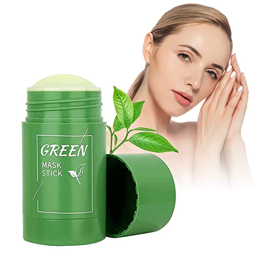 Green Mask Stick, Green Tea Cleansing Mask Facciale Anti-Acne, Green Tea Mask Stick per il Controllo Dell Olio, Pulizia Profonda dei Pori,Esfoliante Rassodante, Punti Neri