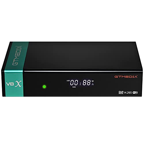GT MEDIA V8X Decoder Satellitare TV HD con slot per scheda, supporta DVB-S2 S2X WiFi Ethernet SCART H.265 HEVC 10bit Full HD 1080p USB PVR Registratore Timeshift