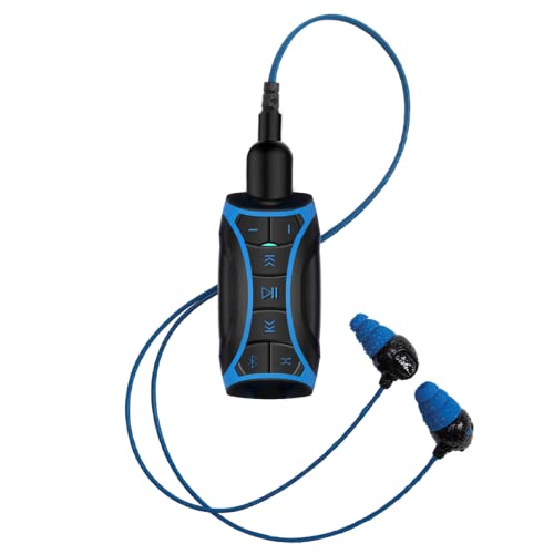 H2O Audio - STREAM - Lettore musicale MP3 100% impermeabile con Bluetooth e auricolari subacquei per allenamenti nuoto, sport acquatici, cavo corto, 8GB