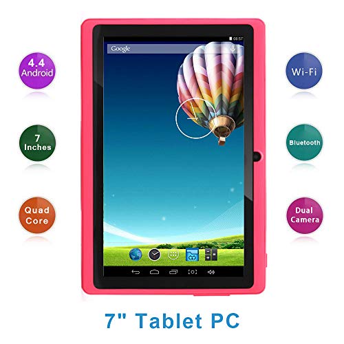 Haehne 7 Pollici Tablet PC, Android 5.0 Quad Core, 1 GB RAM 8GB ROM, Doppia Fotocamera, Touchscreen Capacitivo, WiFi, Bluetooth, Rosa