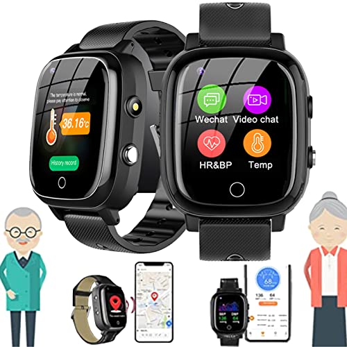 Hanging GPS Rilevamento Cadute Smart Watch Dispositivi di Allarme Caduta per Anziani Ip67 Smart Watch Videochiamate Contapassi SOS Messaggi Vocali Fitness Tracker Orologio per Demenza Alzheimer()