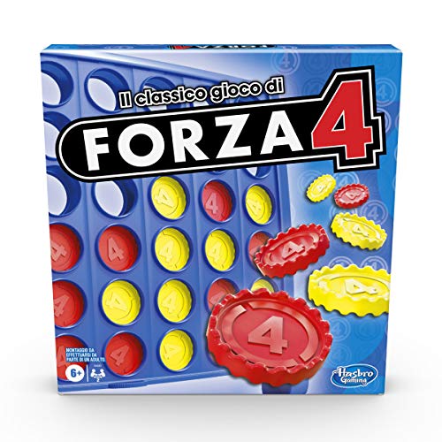 Hasbro Gaming - Forza 4, Gioco in Scatola, versione 2020 in italiano, gioco per bambini dai 6 anni in su