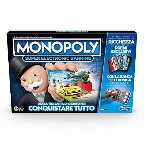 Hasbro Monopoly Super Electronic Banking (gioco in scatola con lettore elettronico Hasbro Gaming, versione in italiano)