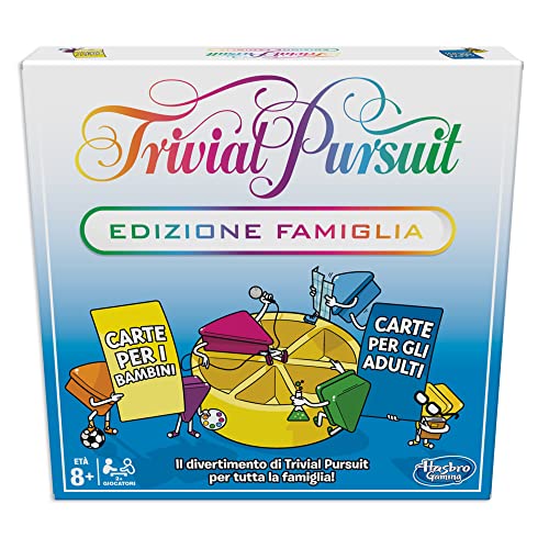 Hasbro Trivial Pursuit Edizione Famiglia, gioco da tavolo per serate in famiglia, serate quiz, dagli 8 anni in su (gioco in scatola, Hasbro Gaming), Multicolore