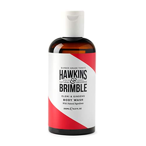 Hawkins & Brimble Bagnoschiuma da uomo, 250 ml, idratante naturalmente profumato