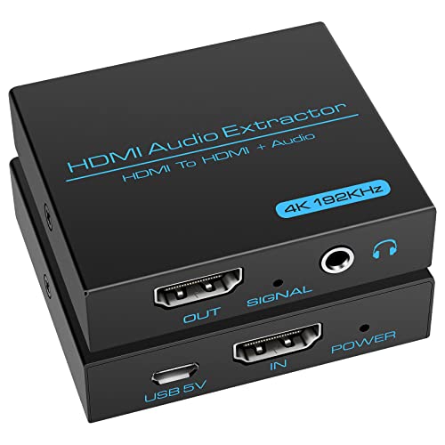 HDMI Audio Extractor Estrattore Adattatore Convertitore Splitter Audio HDMI da 3,5 mm Output Audio Stereo, Supporto HDTV PS4 PS5 Slim Xbox Chromecast Fire TV