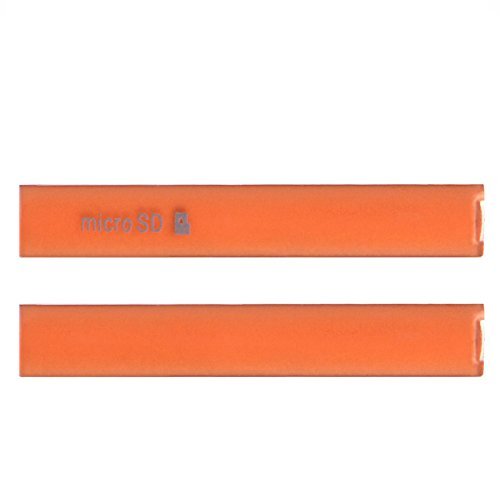 Hedywei Micro USB Cover per Sony Xperia Z3 Compact Micro SD SIM Card Slot Orange