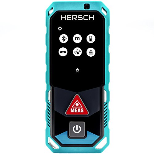 HERSCH LEM 50 Telemetro laser (Bluetooth + App, display a colori girevole con touch screen, misurazione 3D, sensore di inclinazione, batteria Ni-MH, IP65, campo di misurazione 0,05 - 50 m)