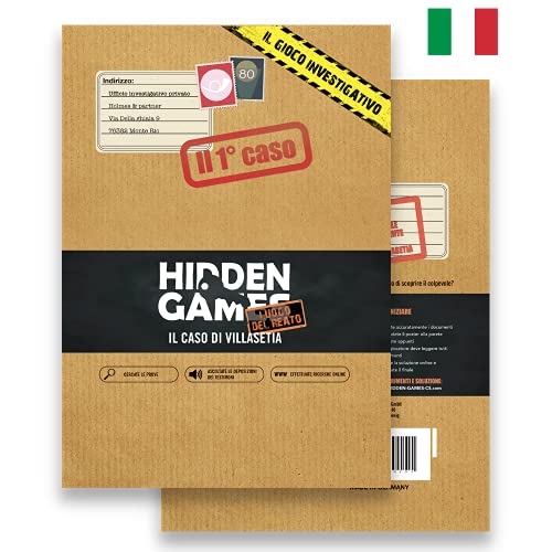 Hidden Games Luogo del Reato - il 1° caso - IL CASO DI VILLASETIA (Edizione italiana), un gioco di Escape Room e investigativo per 1-6 persone, un gioco direttamente sulla scena del crimine