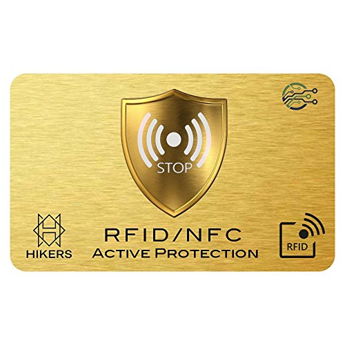 HIKERS Carta di blocco RFID NFC Protezione per carta di credito contactless, carte bancaria, pasaporto, carta bancomat (1 carte)