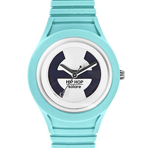 Hip Hop Watches - Orologio da Donna Azure HWU0535 - Collezione Solare - Cinturino in Silicone - Impermeabile 5 ATM - Cassa 34mm - Azzurro Celeste