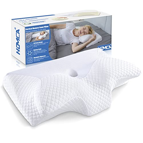HOMCA Cuscino Cervicale Ergonomico Cuscino Memory Foam per Supporto Cuscino Ortopedico per Dormire sul Fianco e sulla Schiena