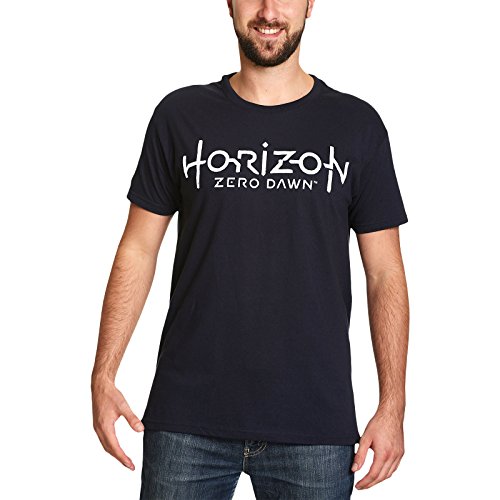 Horizon Zero Alba Mens Tee Gioco Logo di Cotone Blu - S