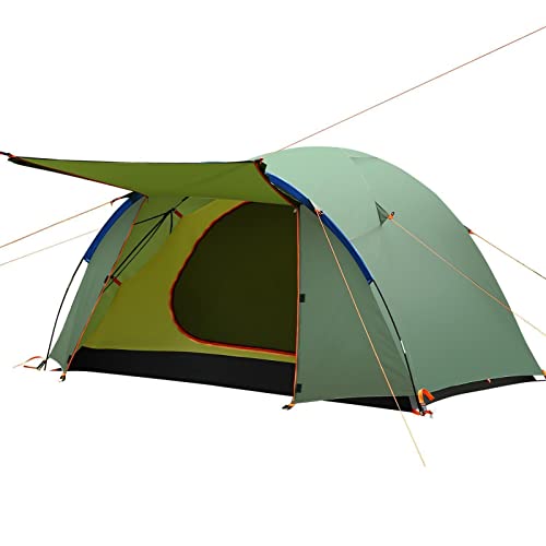 Hoteel Tenda Campeggio 3-4 persone, tenda a cupola anti UV, impermeabile 4 stagioni, tenda a doppio strato, ultra leggera e facile da installare per la famiglia, picnic, escursionismo