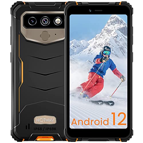HOTWAV T5 Pro Rugged Smartphone 2022, 6,0  HD+7500mAh Batteria,Telefono Indistruttibile, 4GB+ 32GB(Esteso 1TB), Fotocamera 13MP, Android 12 Cellulare Antiurto,4G Dual SIM, Face ID OTG GPS IP68