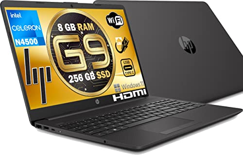 HP 250 G9 Notebook Portatile, RAM 8 Gb DDR 4, Ssd Nvme 256 Gb Display HD 15.6 , Intel 2 Core N4500 fino a 2,8 GHz, Wi-fi, 3 usb, webcam HD, Win 11 Pro 64 bit, Libre office, pronto All uso, Gar Italia