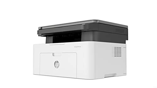 HP LaserJet 135a 4ZB82A, Stampante Multifunzione A4, Stampa Fronte e Retro Manuale in b n, 20 ppm, solo USB, Schermo LCD a 2 righe, Bianca