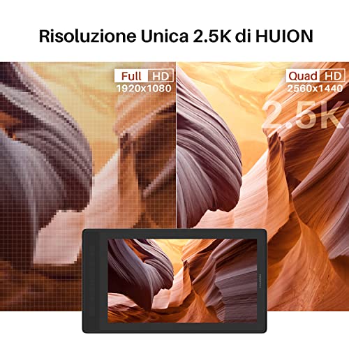 HUION Kamvas Pro 16 2.5K 145% sRGB Tavoletta Grafica con Schermo, Q...