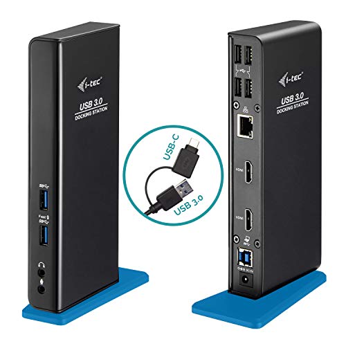 i-tec USB 3.0 USB-C Docking Station – 2x HDMI Full HD+, 4x USB 2.0, 2x USB 3.0, Gigabit Ethernet, Audio Microfono, Compatibile con Windows, macOS, Linux