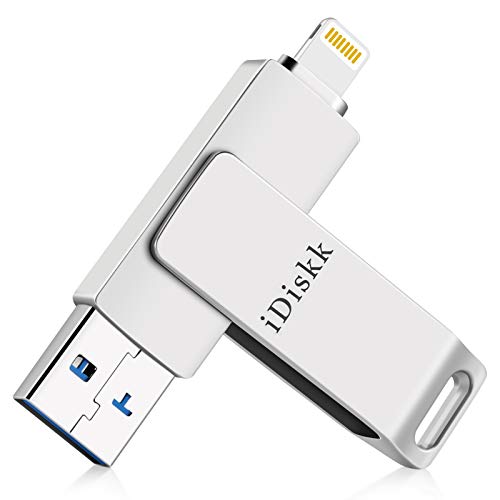 iDiskk 128GB Chiavetta lightning USB per iPhone Chiave fotografica certificata MFi per iPad, pendrive esterna per chiavetta di memoria di backup iPhone per iPad iPhone Mac e PC