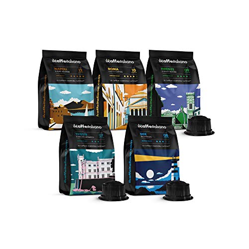 Il Caffè Italiano - Caffitaly 100 Capsule compatibili - Kit Degustazione Tour d’Italia con varie intensità - Frhome
