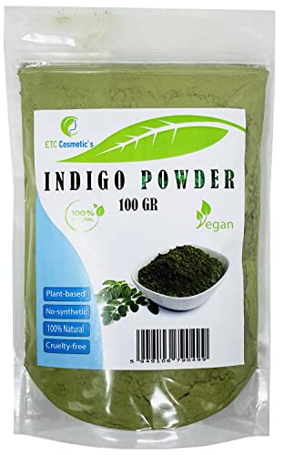 Indigo Powder - 100 gr - Tintura per capelli a base di erbe ottenuta dalle foglie della pianta di indaco. Dà colore nero, corvo o bluastro.