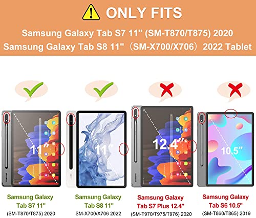 INFILAND Custodia per Galaxy Tab S8 S7 11  Alta qualità con angoli...
