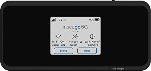 Inseego 5G MiFi M2000 - Router mobile 5G Hotspot, WiFi 6, 4G LTE, con scheda SIM gratuita Vodafone e buono da 100 € (dopo la registrazione SIM) nero, 150 mm x 70 mm x 17,9 mm