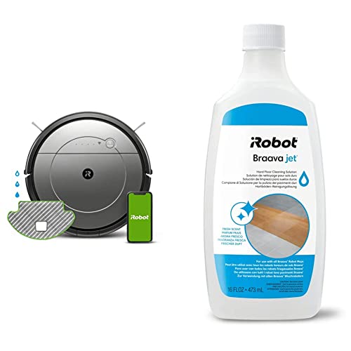 iRobot Roomba Combo Robot aspirapolvere e Lava Pavimenti, Wi-Fi, Suggerimenti personalizzati, Compatibilità con l assistente vocale, grigio & Detergente per Pavimenti 4632819, Parti Originali