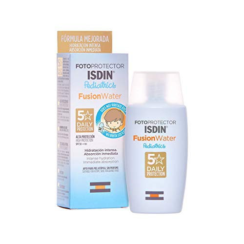 ISDIN Fotoprotector Pediatrics Fusion Water SPF50+ 50ml | Fotoprotettore viso pediatrico | Texture ultraleggera | Adatto per tutte le tipologie di pelle