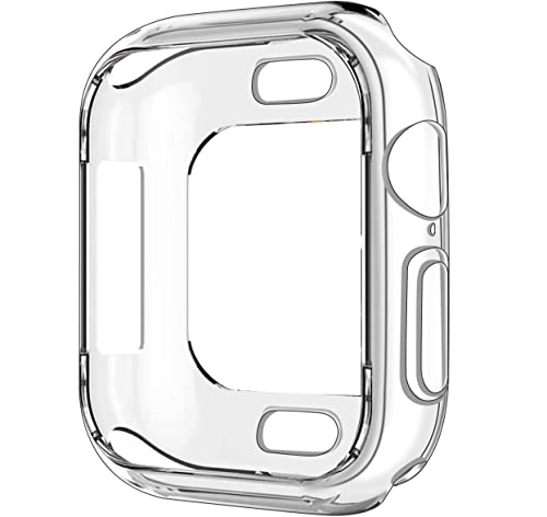 iVoler 3 Pezzi Chiaro Cover per Apple Watch 45mm Series 8   Series 7, Custodia Trasparente, Ultra Sottile Morbida in Silicone TPU Flessibile Antiurto Anti-Graffio Protettiva Case per iWatch 45mm