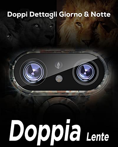 iZEEKER Fototrappola con Doppia Lente 4K, Fotocamera Caccia 48MP Wi...