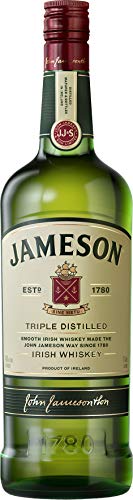 Jameson Original Irish Whiskey, Whisky Irlandese a tripla distillazione, Invecchiamento di 3 anni, Note di vaniglia e caramello, 40% Vol., 1 Lt