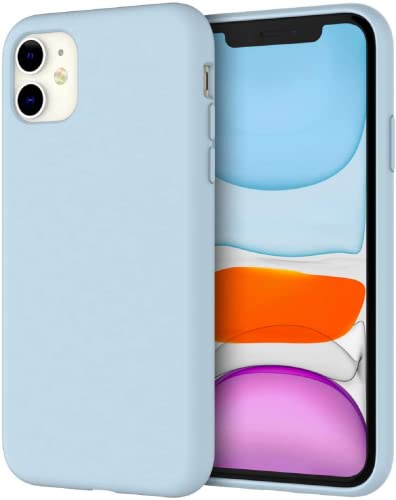JETech Cover in Silicone Compatibile iPhone 11 (2019), 6,1 Pollici, Custodia Protettiva con Tutto Il Corpo Tocco Morbido setoso, Cover Antiurto con Fodera in Microfibra (Cielo Blu)