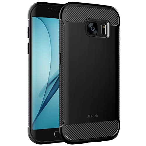 JETech Ultra Sottile Cover Compatibile con Samsung Galaxy S7 Edge, Magro Cellulare Custodia con Assorbimento Degli Urti e Progettare in Fibra di Carbonio (Nero)