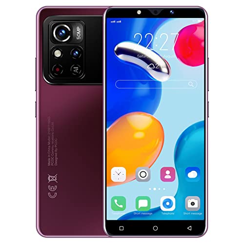 JtQtJ Cellulari e Smartphone, 5.0  IPS Display, 4GB ROM 128GB Espandibili Android Cellulare, Dual SIM Dual fotocamera Economici Telefoni Mobile (M4Pro-Red)