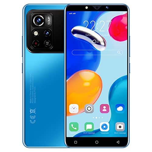 JtQtJ Cellulari e Smartphone, 5.0  IPS Display, 4GB ROM 128GB Espandibili Android Cellulare, Dual SIM Dual fotocamera Economici Telefoni Mobile (M4Pro-Blue)