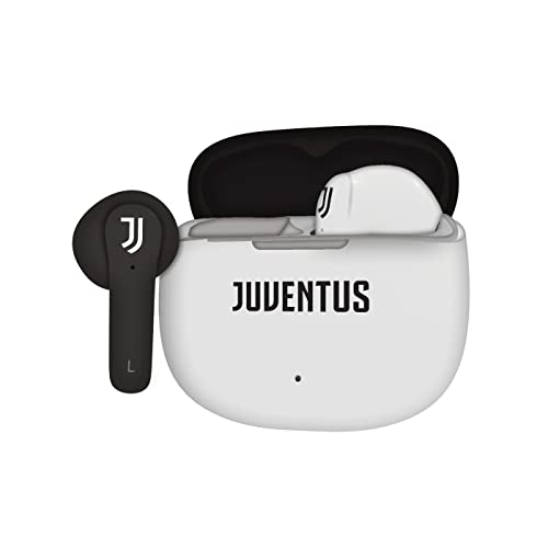 Juventus, Cuffie Senza Filo In Ear, auricolari con box ricarica Bianco Nero