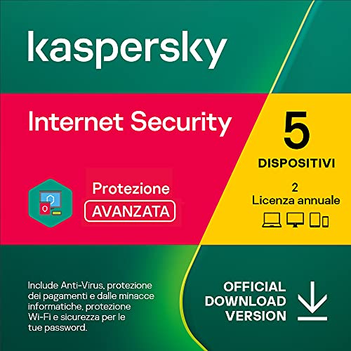 Kaspersky Internet Security 2022 | 5 Dispositivi | 2 Anni | PC   Mac   Android | Codice d attivazione via email