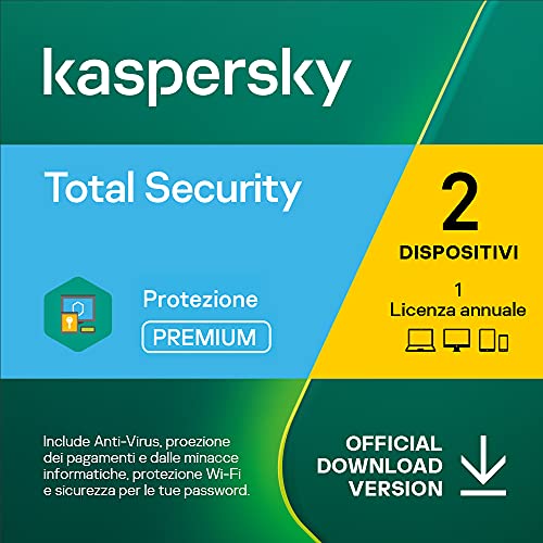 Kaspersky Total Security 2022 | 2 Dispositivi | 1 Anno | PC   Mac  ...