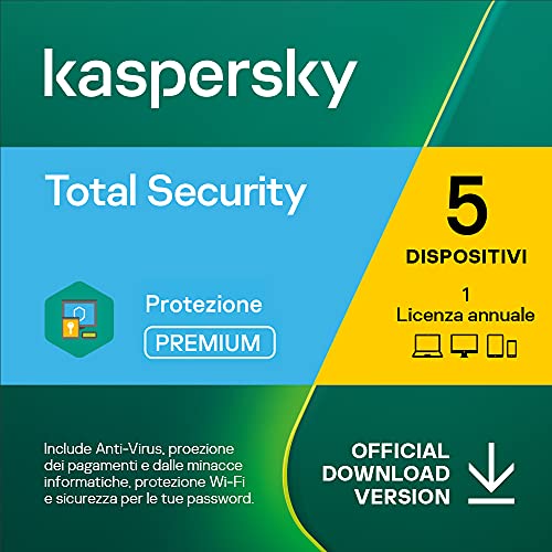 Kaspersky Total Security 2022 | 5 Dispositivi | 1 Anno | PC   Mac   Android | Codice d attivazione via email